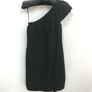 Madewell Black Silk One-Shoulder Dress - Size: 00